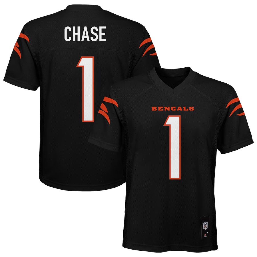 Youth Cincinnati Bengals Ja'Marr Chase Black Replica Player Jersey - Vujersey Los Angeles Rams