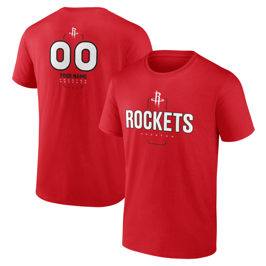 Men's Houston Rockets Red Personalized Name & Number Midfielder T-Shirt - Vujersey Los Angeles Rams