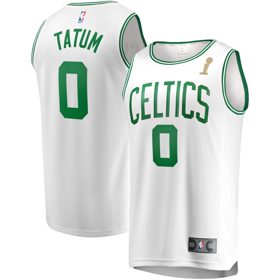 Men's Boston Celtics Jayson Tatum Fanatics White 2024 NBA Finals Champions Fast Break Replica Player Jersey - Association Edition - Vujersey Los Angeles Rams