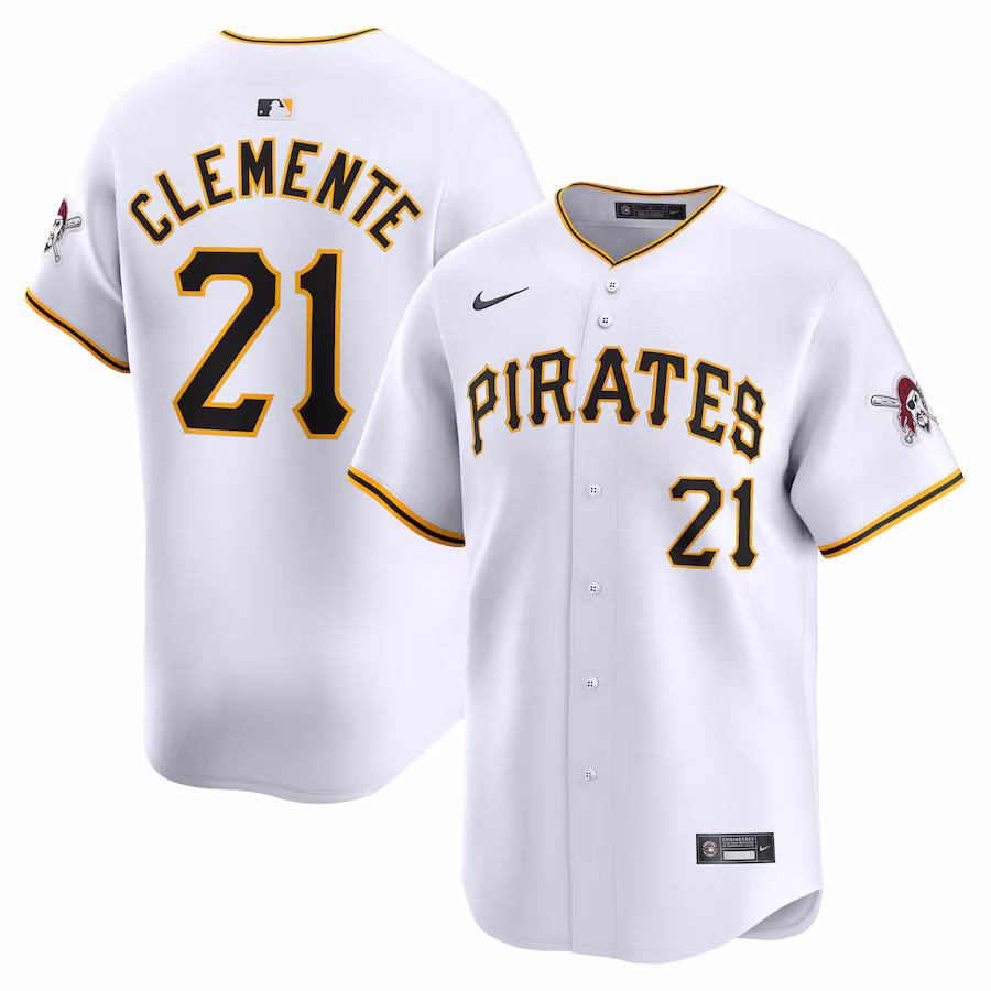 Men's Pittsburgh Pirates Roberto Clemente Nike White Home Limited Player Jersey - Vujersey Los Angeles Rams