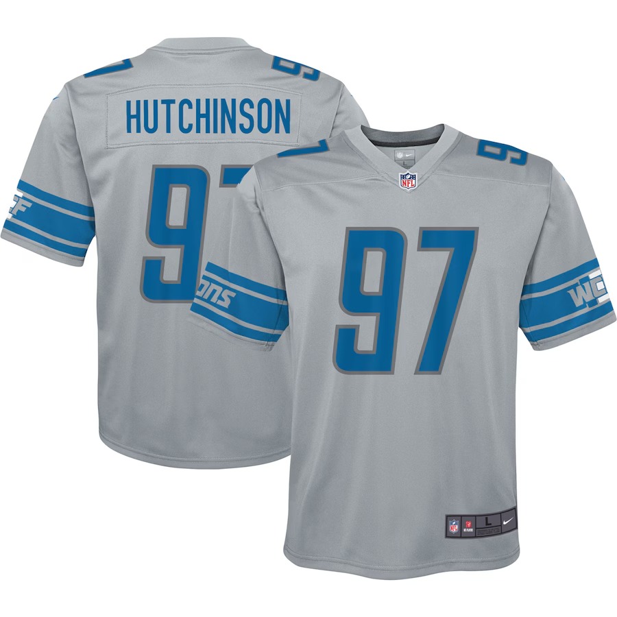 Youth Detroit Lions Aidan Hutchinson Nike Silver Inverted Game Jersey - Vujersey Los Angeles Rams