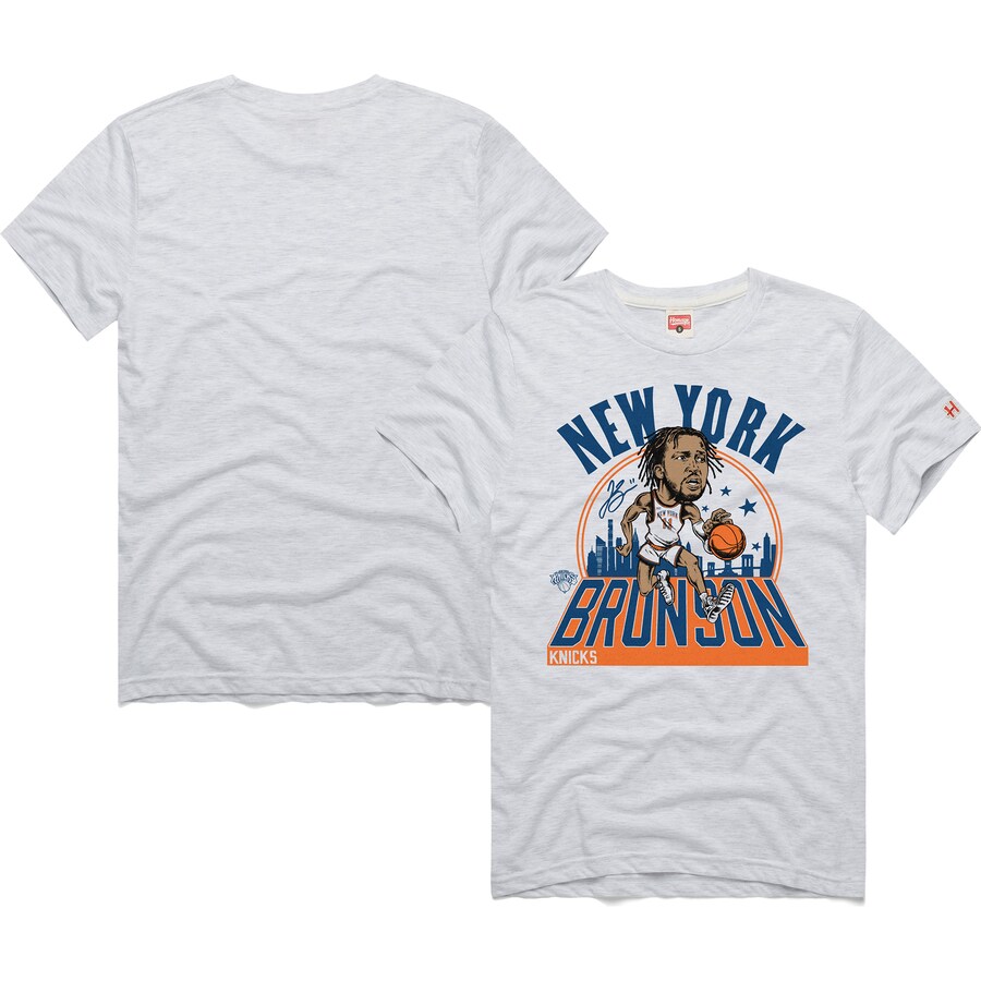Unisex New York Knicks Jalen Brunson Homage Ash 2024/25 City Edition Caricature Tri-Blend T-Shirt - Vujersey Los Angeles Rams