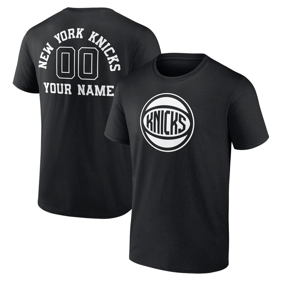 Men's New York Knicks Black Personalized Name & Number Monochrome T-Shirt - Vujersey Los Angeles Rams