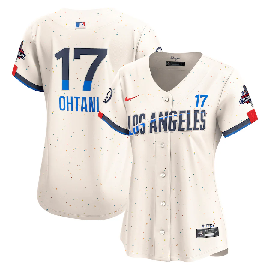 Women's Los Angeles Dodgers Shohei Ohtani Nike Cream 2024 World Series Champions City Connect Limited Player Jersey - Vujersey Los Angeles Rams