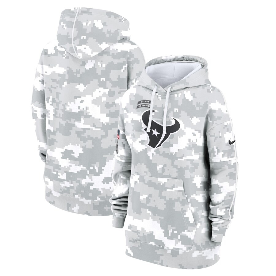 Women's Houston Texans Nike Arctic Camo 2024 Salute To Service Club Fleece Pullover Hoodie - Vujersey Los Angeles Rams