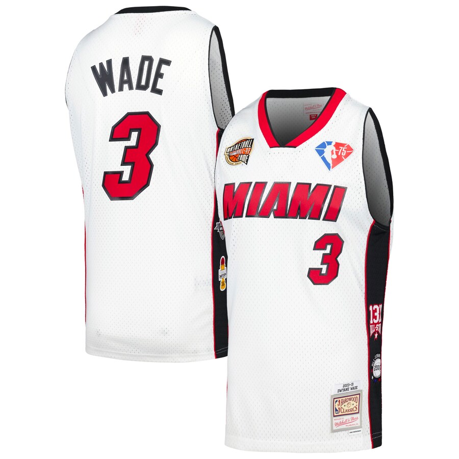Unisex Miami Heat Dwyane Wade Mitchell & Ness White Hall of Fame Class of 2023 Throwback Swingman Jersey - Vujersey Los Angeles Rams