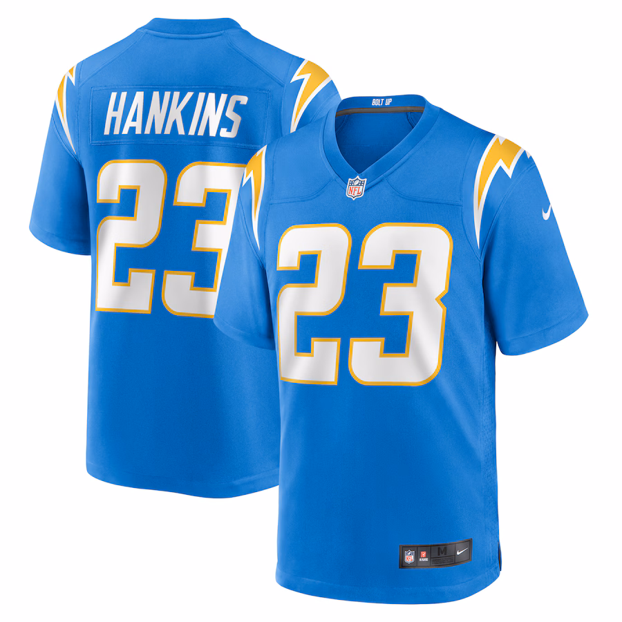 Men's Los Angeles Chargers Matt Hankins Nike  Powder Blue Team Game Jersey - Vujersey Los Angeles Rams