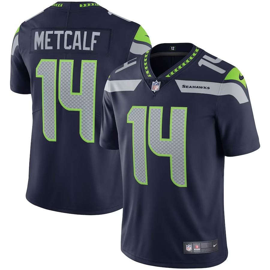 Men's Seattle Seahawks DK Metcalf Nike College Navy Vapor Limited Jersey - Vujersey Los Angeles Rams