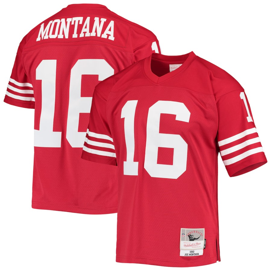Men's San Francisco 49ers Joe Montana Mitchell & Ness Scarlet Legacy Replica Jersey - Vujersey Los Angeles Rams