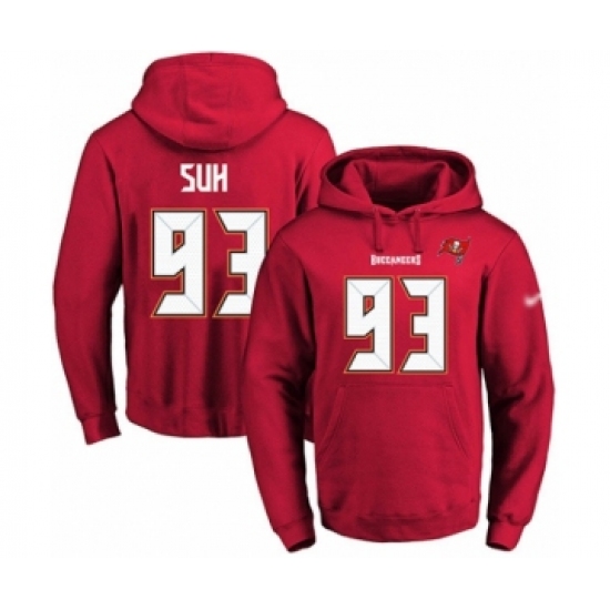 Football Men's Tampa Bay Buccaneers #93 Ndamukong Suh Red Name & Number Pullover Hoodie - Vujersey Los Angeles Rams