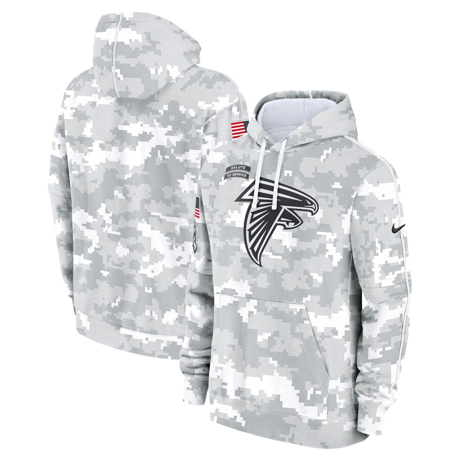 Men's Atlanta Falcons Nike Arctic Camo 2024 Salute to Service Club Fleece Pullover Hoodie - Vujersey Los Angeles Rams