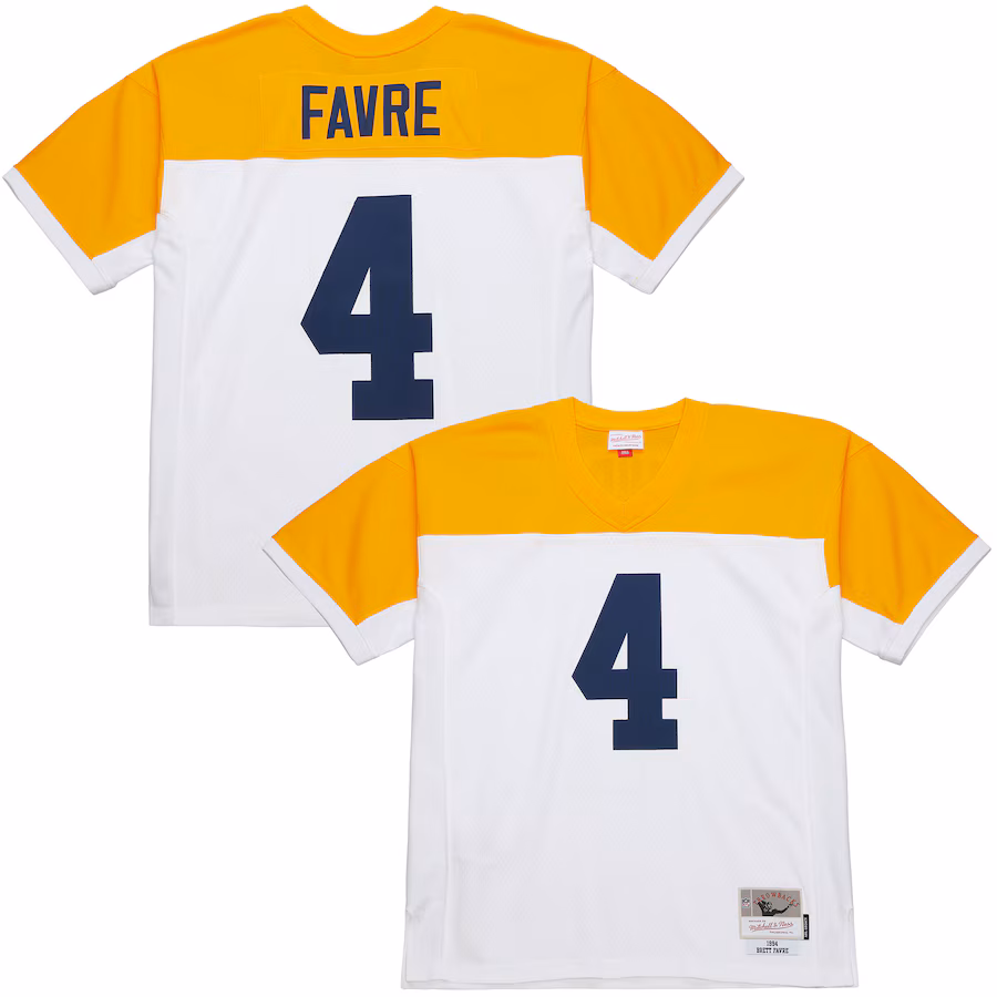 Men's Green Bay Packers Brett Favre Mitchell & Ness White 1994 Legacy Replica Jersey - Vujersey Los Angeles Rams