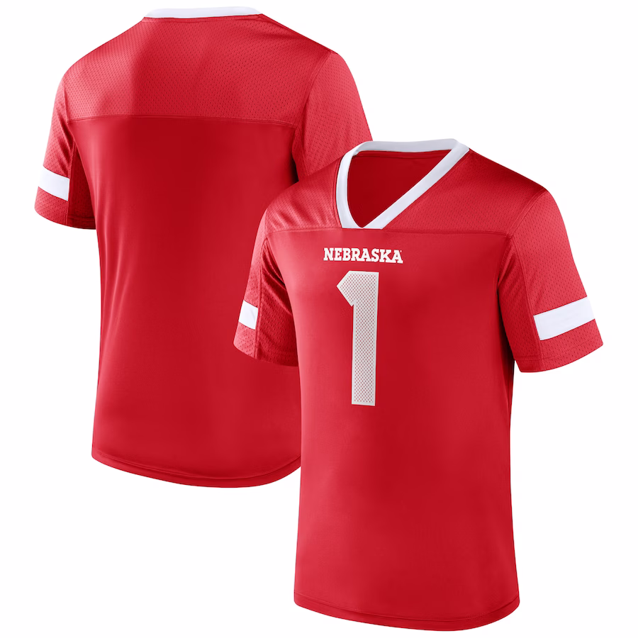Nebraska Huskers Fanatics Branded #1 Kickoff Winner Replica Jersey - Scarlet - Vujersey Los Angeles Rams