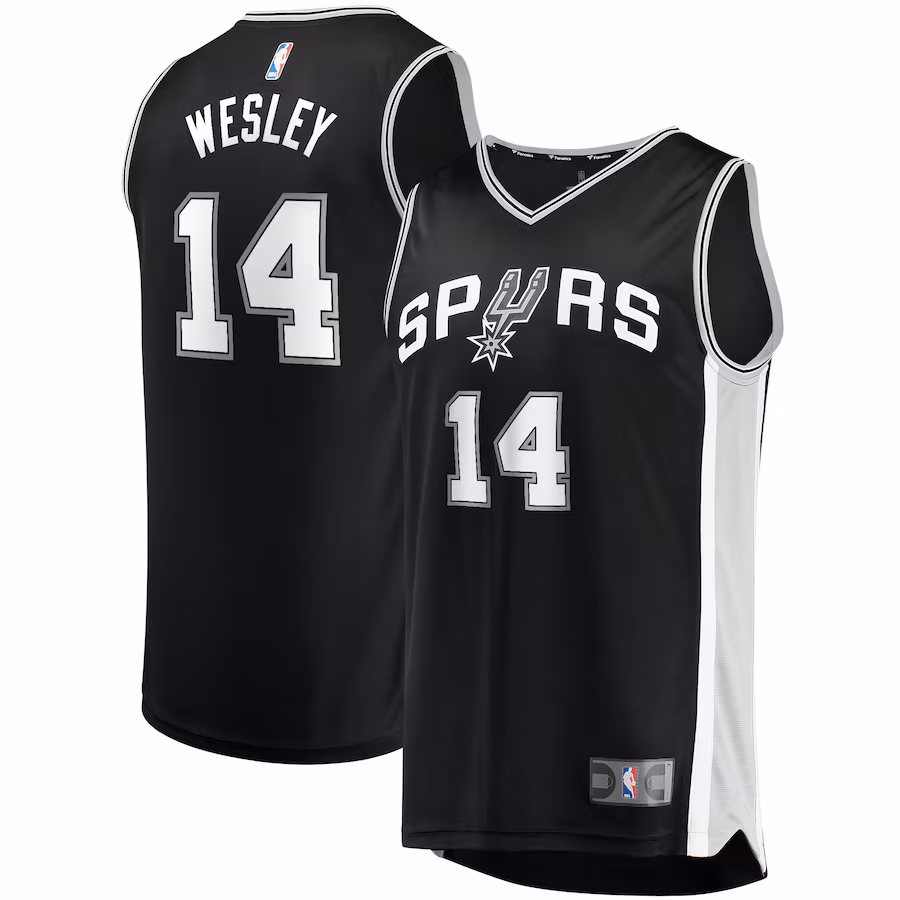 Men's San Antonio Spurs Blake Wesley Fanatics Black Fast Break Replica Player Jersey - Icon Edition - Vujersey Los Angeles Rams