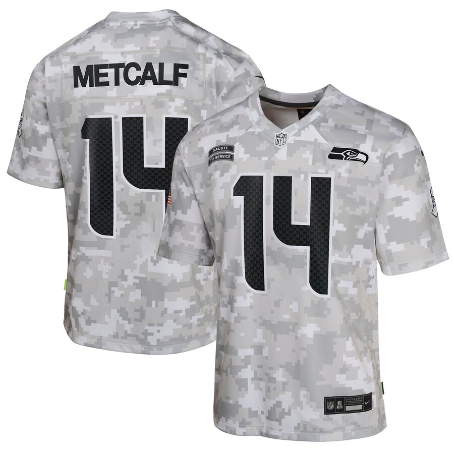 Youth Seattle Seahawks DK Metcalf Nike Arctic Camo 2024 Salute to Service Game Jersey - Vujersey Los Angeles Rams