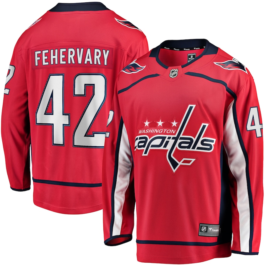 Men's Washington Capitals Martin Fehervary Fanatics Red Home Breakaway Player Jersey - Vujersey Los Angeles Rams
