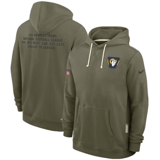Men's Los Angeles Rams Olive 2025 Salute to Service Pullover Hoodie - Vujersey Los Angeles Rams