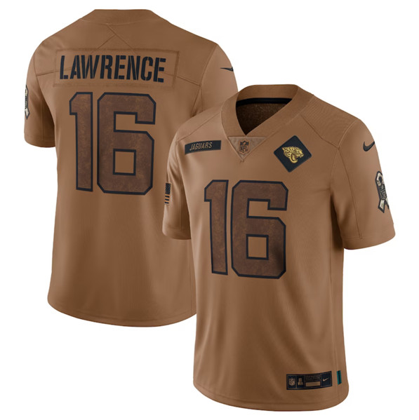 Men's Jacksonville Jaguars #16 Trevor Lawrence 2023 Brown Salute To Service Vapor Untouchable Limited Football Stitched Jersey - Vujersey Los Angeles Rams
