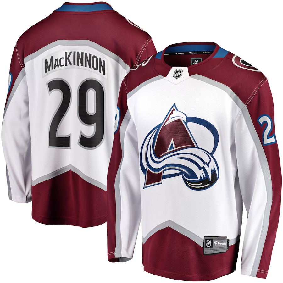 Men's Colorado Avalanche Nathan MacKinnon Fanatics White Away Premier Breakaway Player Jersey - Vujersey Los Angeles Rams