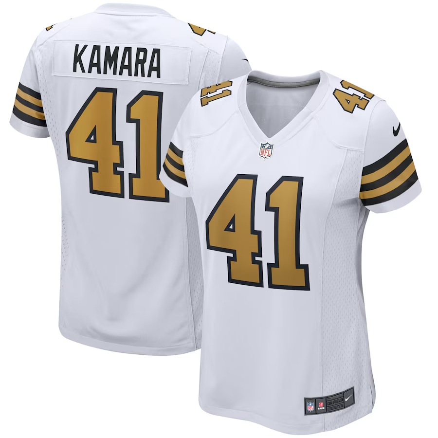 Women's New Orleans Saints Alvin Kamara Nike White Alternate Game Player Jersey - Vujersey Los Angeles Rams