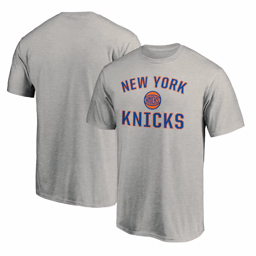 Men's New York Knicks  Heather Gray Victory Arch T-Shirt - Vujersey Los Angeles Rams