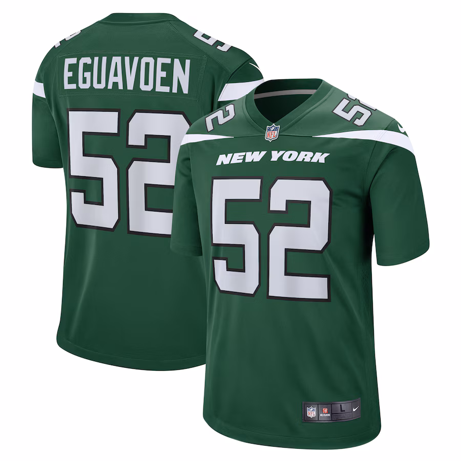 Men's New York Jets Sam Eguavoen Nike Gotham Green  Game Jersey - Vujersey Los Angeles Rams