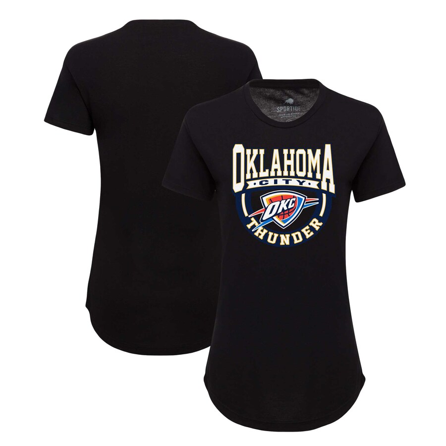 Women's Oklahoma City Thunder Sportiqe Black Phoebe Super Soft Tri-Blend T-Shirt - Vujersey Los Angeles Rams