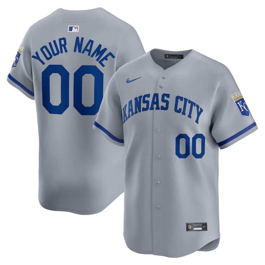 Men's Kansas City Royals  Nike Gray Away Limited Custom Jersey - Vujersey Los Angeles Rams