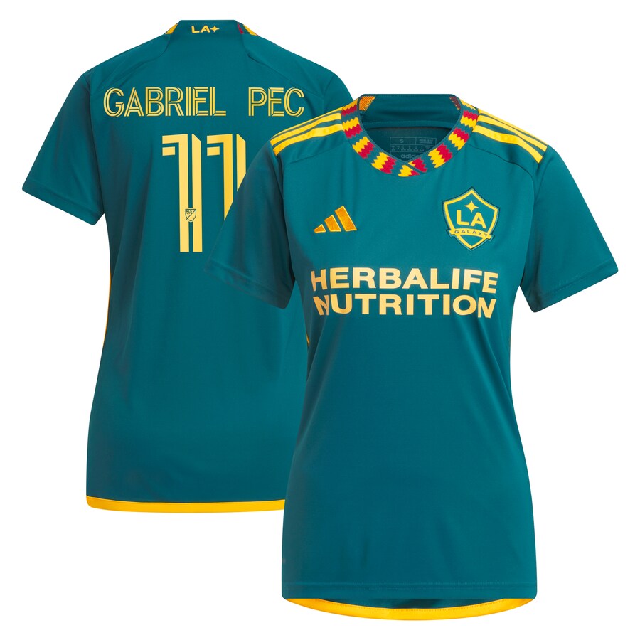 Women's LA Galaxy Gabriel Pec adidas Green 2024 LA Kit Replica Player Jersey - Vujersey Los Angeles Rams