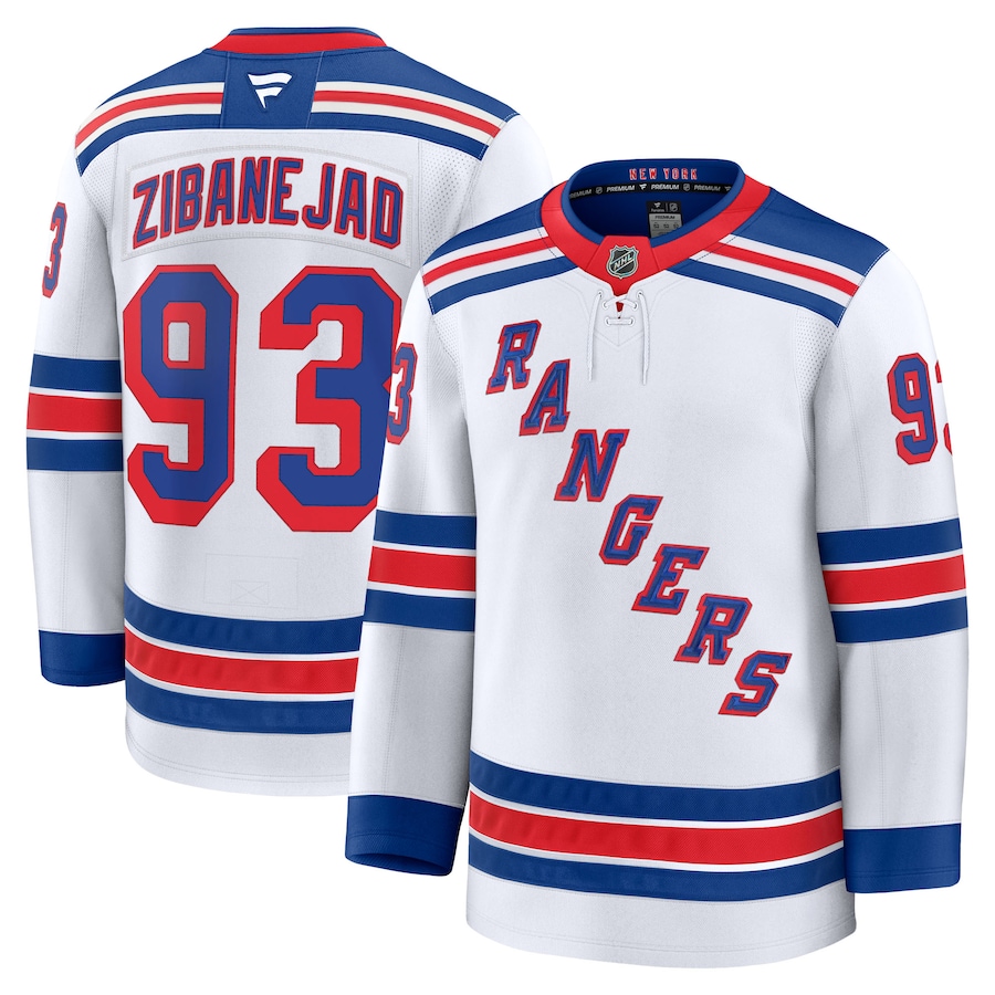Men's New York Rangers Mika Zibanejad Fanatics White Away Premium Jersey - Vujersey Los Angeles Rams