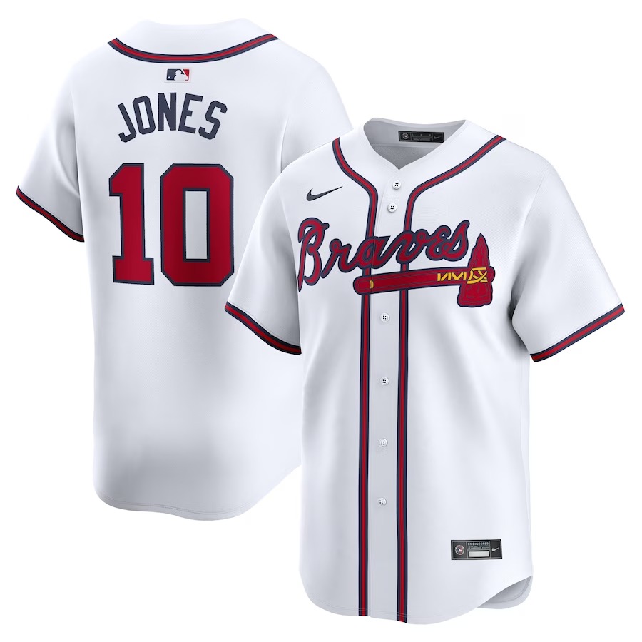 Men's Atlanta Braves Chipper Jones Nike White Home Limited Player Jersey - Vujersey Los Angeles Rams