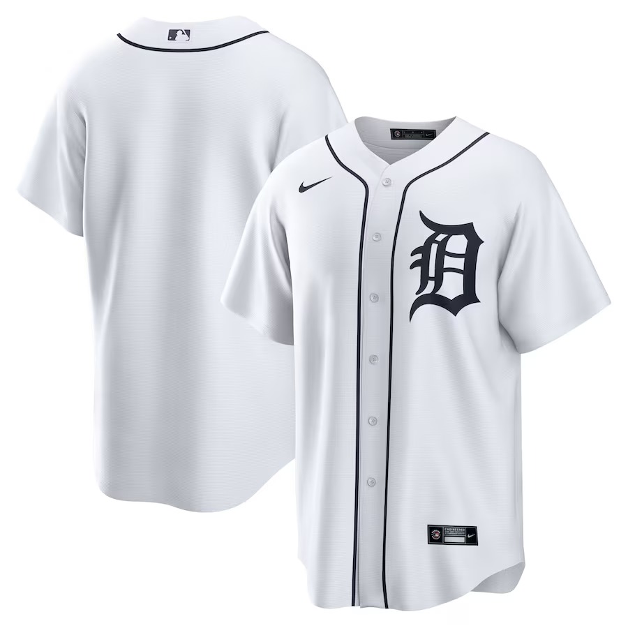 Men's Detroit Tigers Nike White Home Replica Team Jersey - Vujersey Los Angeles Rams