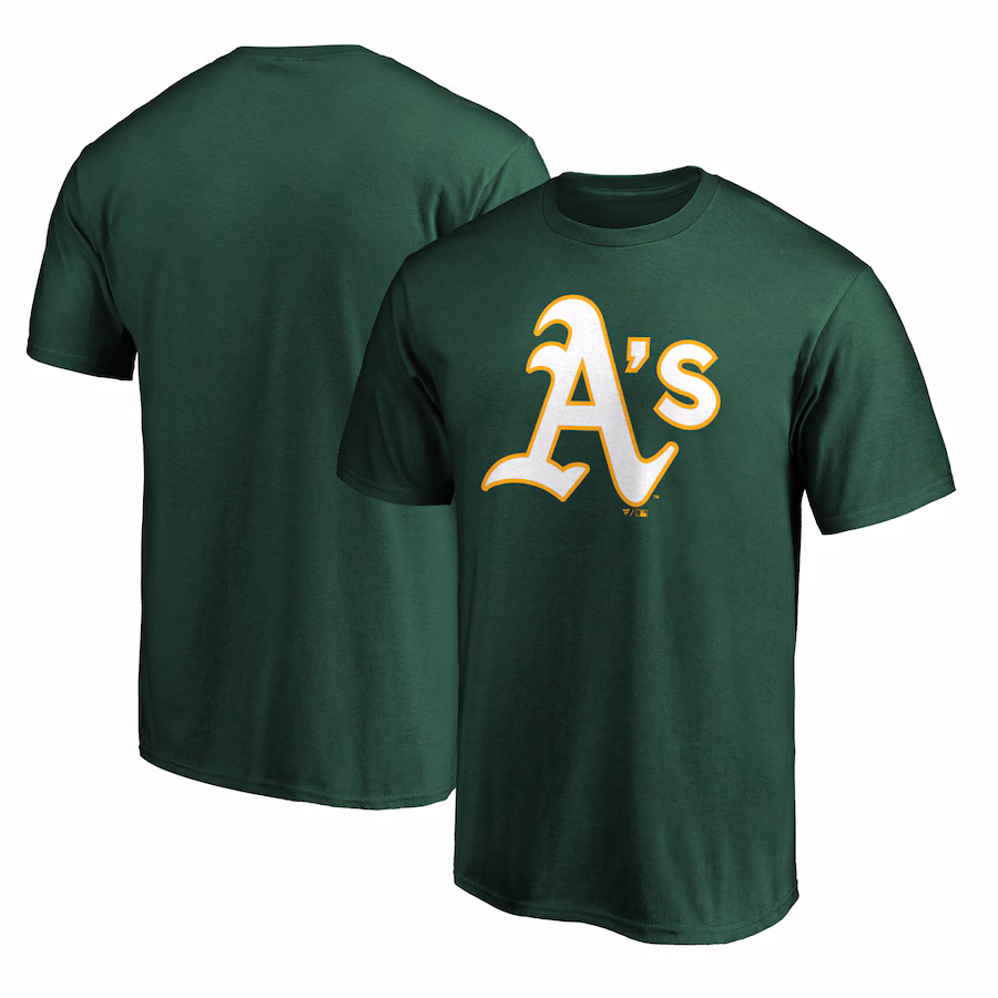Men's Oakland Athletics Green Team Color Primary Logo T-Shirt II - Vujersey Los Angeles Rams