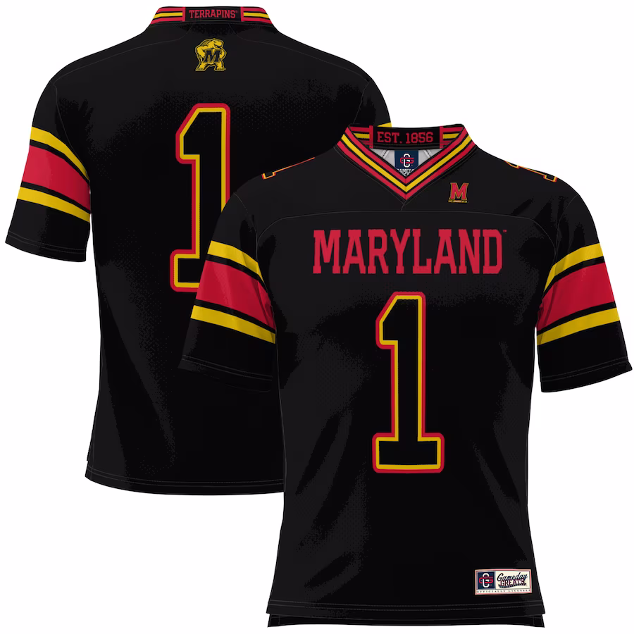 #1 Maryland Terrapins GameDay Greats Youth Football Jersey - Black - Vujersey Los Angeles Rams