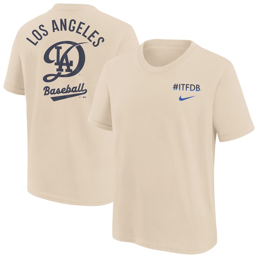 Youth Los Angeles Dodgers Nike Natural City Connect T-Shirt - Vujersey Los Angeles Rams