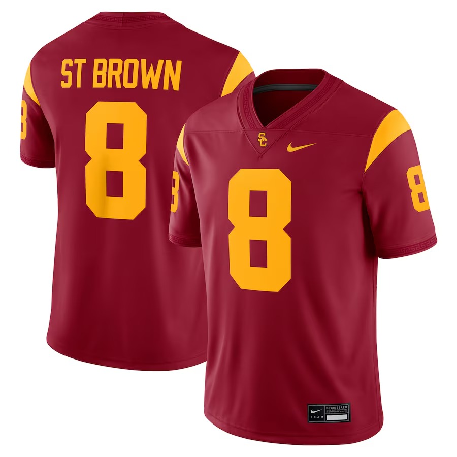 Men's Nike Amon-Ra St. Brown Cardinal USC Trojans Player Game Jersey - Vujersey Los Angeles Rams