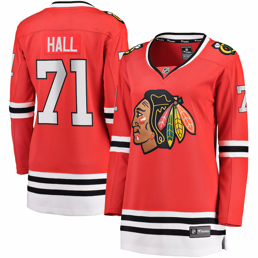 Women's Chicago Blackhawks Taylor Hall Fanatics Red Home Breakaway Player Jersey - Vujersey Los Angeles Rams