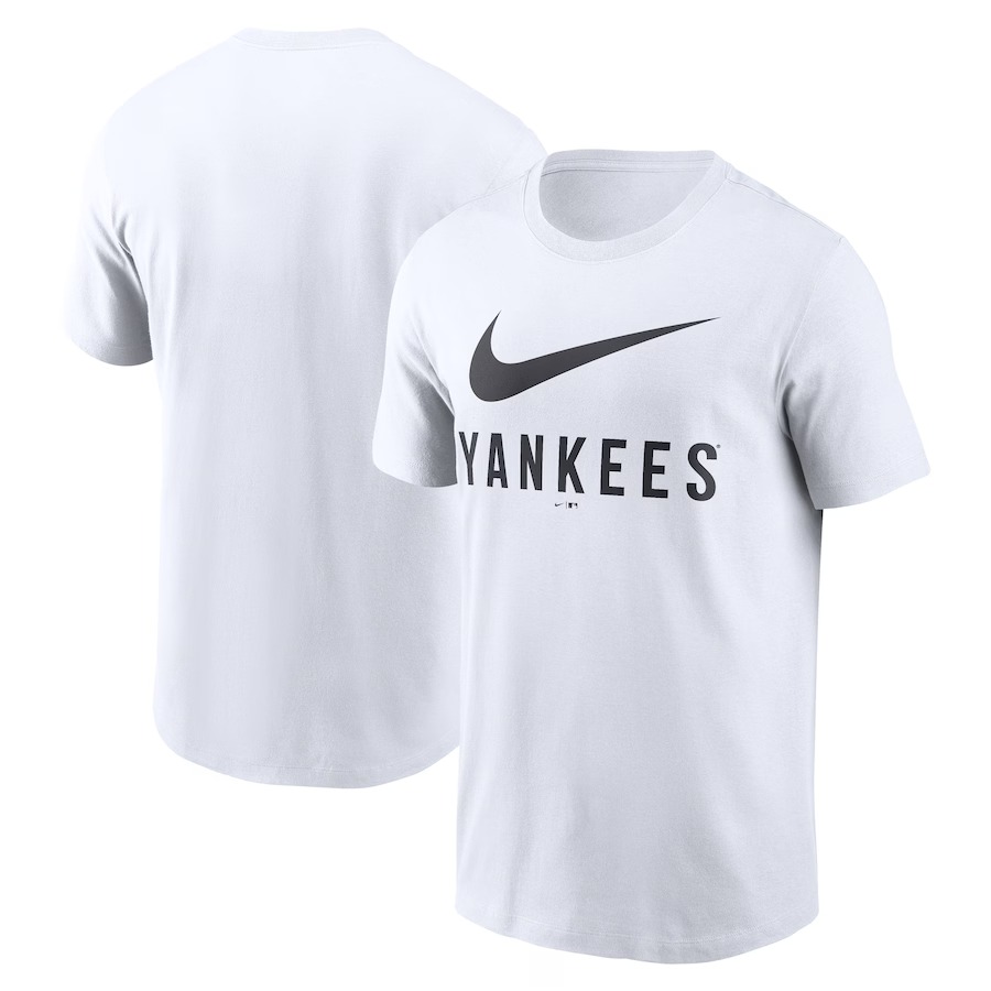 Men's New York Yankees Nike White Swoosh T-Shirt - Vujersey Los Angeles Rams