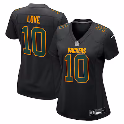 Women's Green Bay Packers Jordan Love Nike Black Fashion Game Jersey - Vujersey Los Angeles Rams