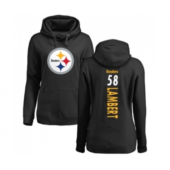 Football Women's Pittsburgh Steelers #58 Jack Lambert Black Backer Pullover Hoodie - Vujersey Los Angeles Rams