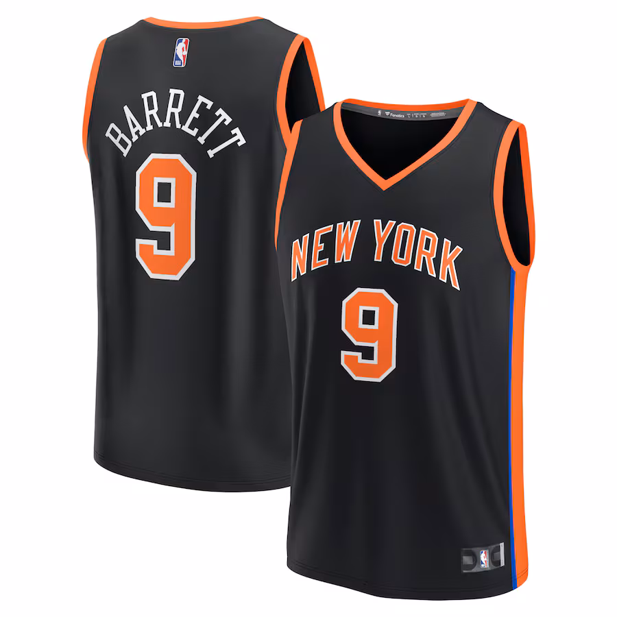 Men's New York Knicks RJ Barrett Fanatics Black Fastbreak Jersey - City Edition - Vujersey Los Angeles Rams
