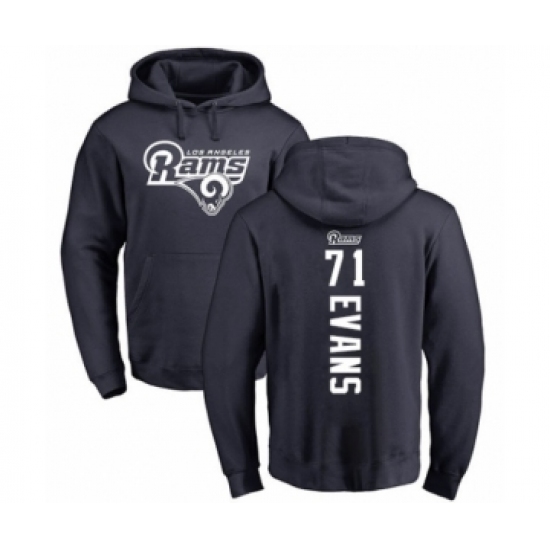 Football Los Angeles Rams #71 Bobby Evans Navy Blue Backer Pullover Hoodie - Vujersey Los Angeles Rams