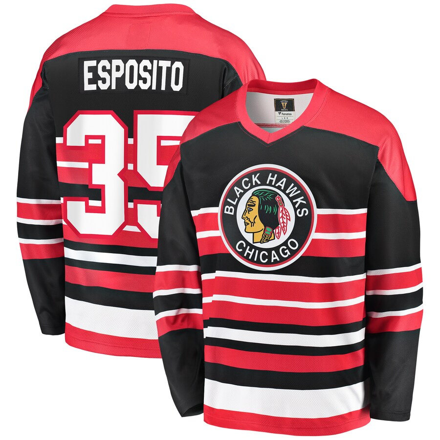 Men's Chicago Blackhawks Tony Esposito Fanatics Branded Red Premier Breakaway Retired Player Jersey - Vujersey Los Angeles Rams
