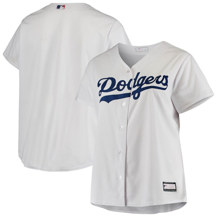 Women's Los Angeles Dodgers White Plus Size Sanitized Replica Team Jersey - Vujersey Los Angeles Rams