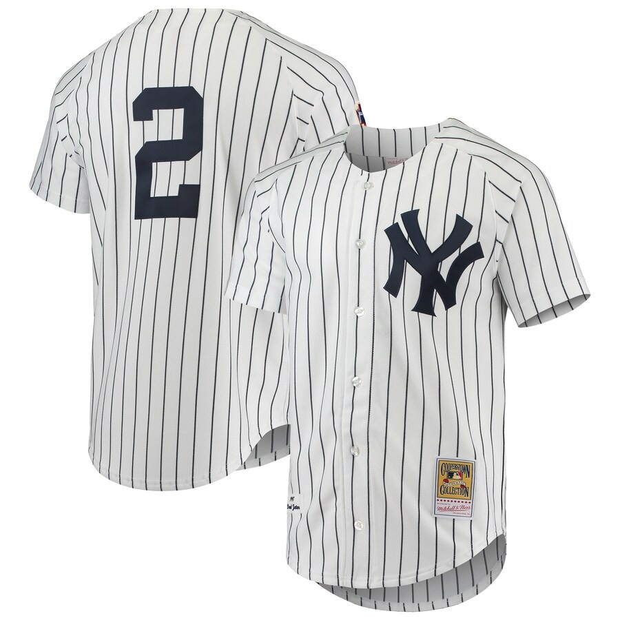 Men's New York Yankees Derek Jeter Mitchell & Ness White 1997 Cooperstown Collection Authentic Jersey - Vujersey Los Angeles Rams