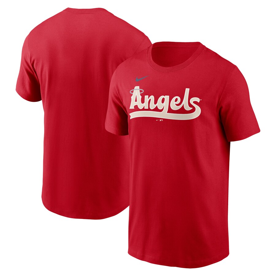 Men's Los Angeles Angels Nike Red City Connect Wordmark T-Shirt - Vujersey Los Angeles Rams