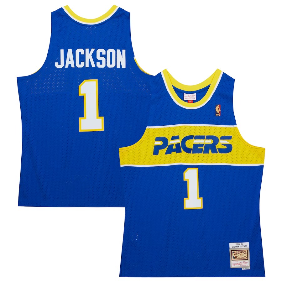 Men's Indiana Pacers Stephen Jackson Mitchell & Ness Royal  2004/05 Hardwood Classics Swingman Jersey - Vujersey Los Angeles Rams