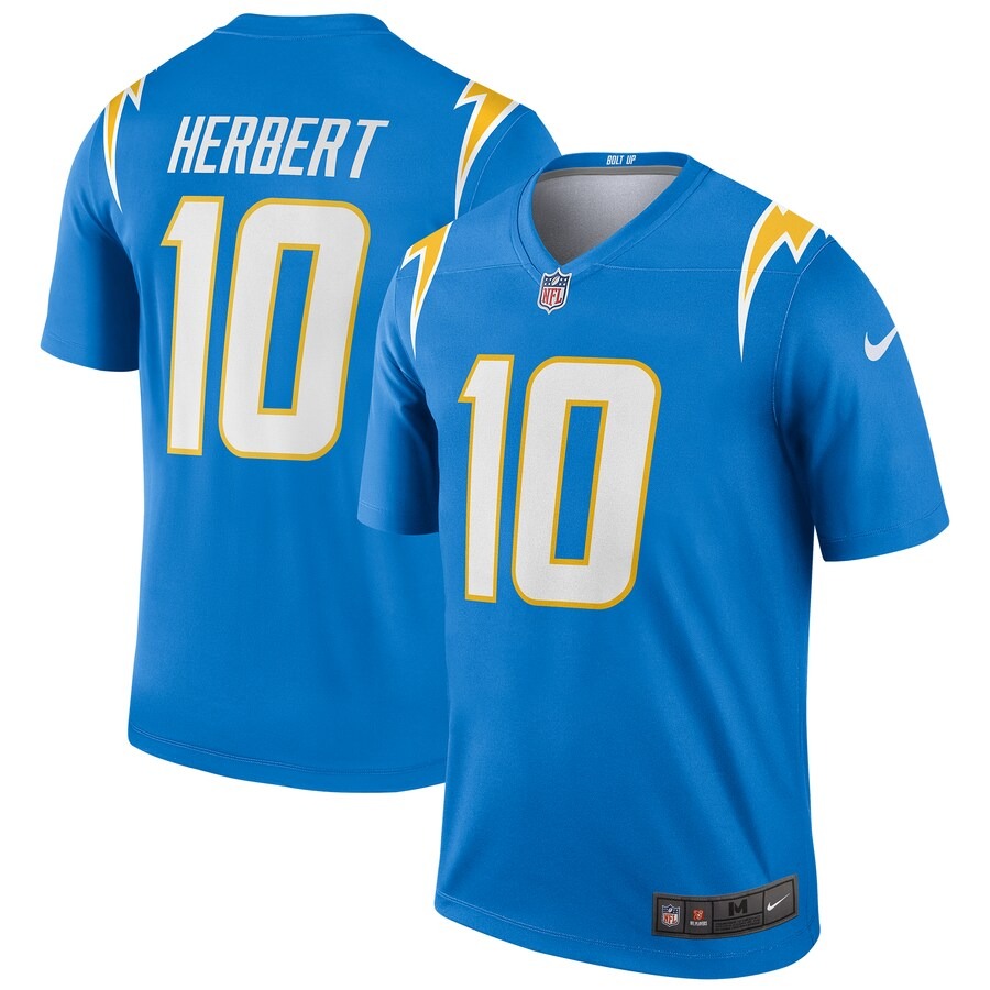 Men's Los Angeles Chargers Justin Herbert Nike Powder Blue Team Legend Player Performance Top - Vujersey Los Angeles Rams
