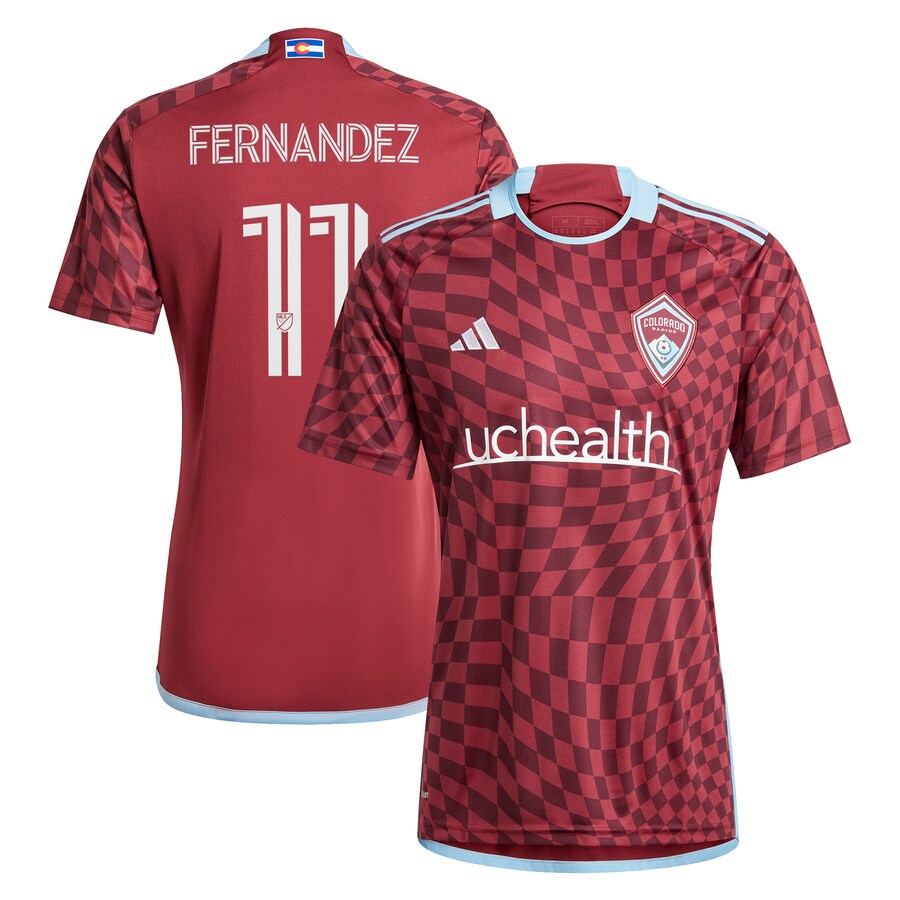 Men's Colorado Rapids Omir Fernandez adidas Burgundy 2024 One Flag Kit Replica Player Jersey - Vujersey Los Angeles Rams