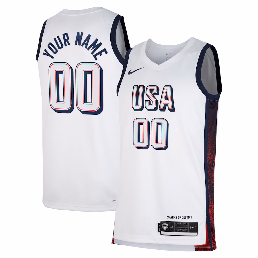 Unisex Men's USA Basketball  Nike White 2024 Swingman Custom Jersey - Vujersey Los Angeles Rams